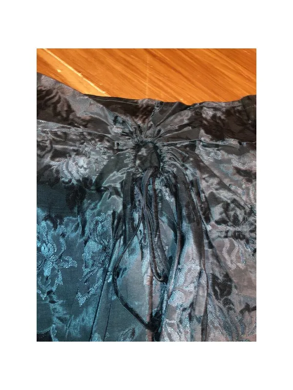 Band of the Free NWT Women's Celene Deep Teal Layered Midi Skirt - L - Image 8