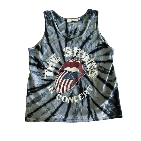 Alice‎ + Olivia Jeans Rolling Stones Sleeveless Tee Tank Medium/Large Tie Dye - Image 2