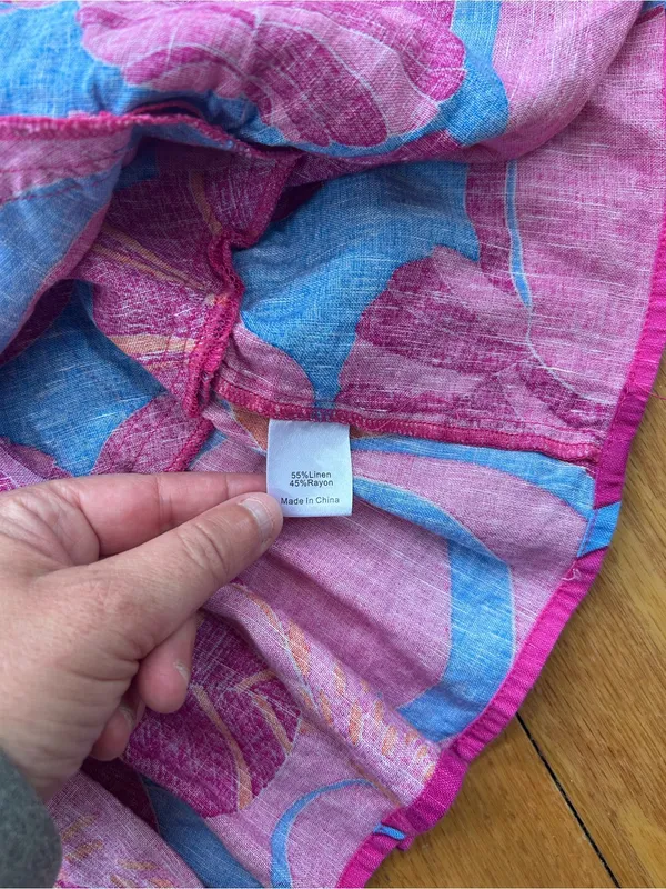 Tuckernuck X Cameran‎ Eubanks Wild Azalea Edisto Dress Pink Blue Linen Small S - Image 8