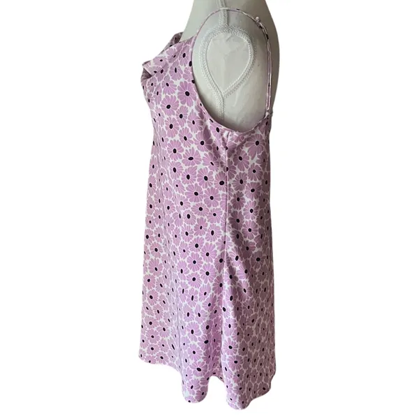 Cotton On Mini‎ Dress Medium Purple Daisy Print Cowl Neck Sleeveless - Image 4