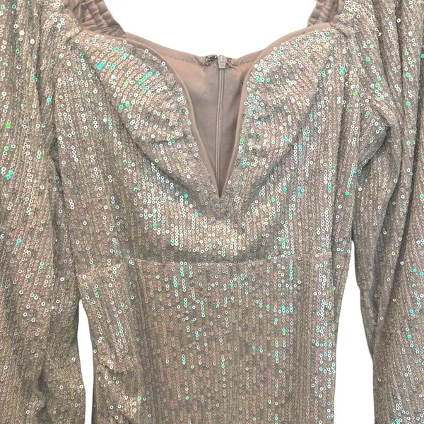 Lulus Fabulous Essence Womens M Blush Iridescent Sequin Bodycon Mini Dress NWT - Image 12
