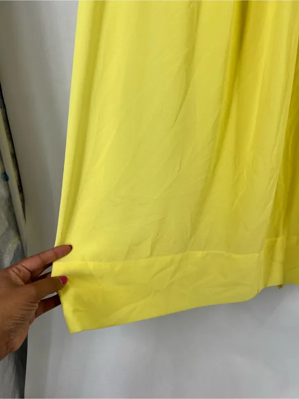 Miss Circle Paradise High Slit Yellow Chiffon Maxi Dress XS - Image 7
