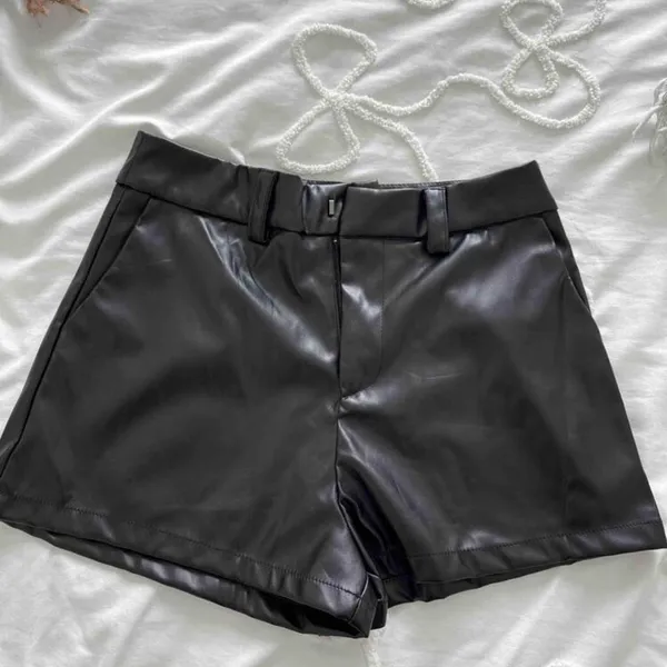 Shein Faux Leather Shorts Black - Image 2