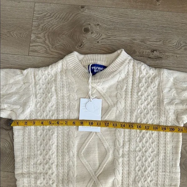 AELFRIC EDEN SOLID CABLE STITCH SWEATER, Cream, Size XS,NWT - Image 7
