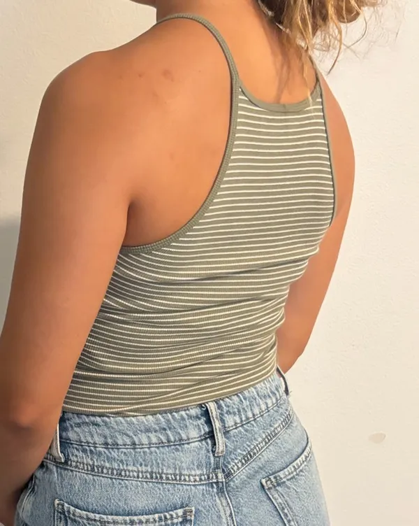 abercrombie stripe halter top bodysuit - Image 2