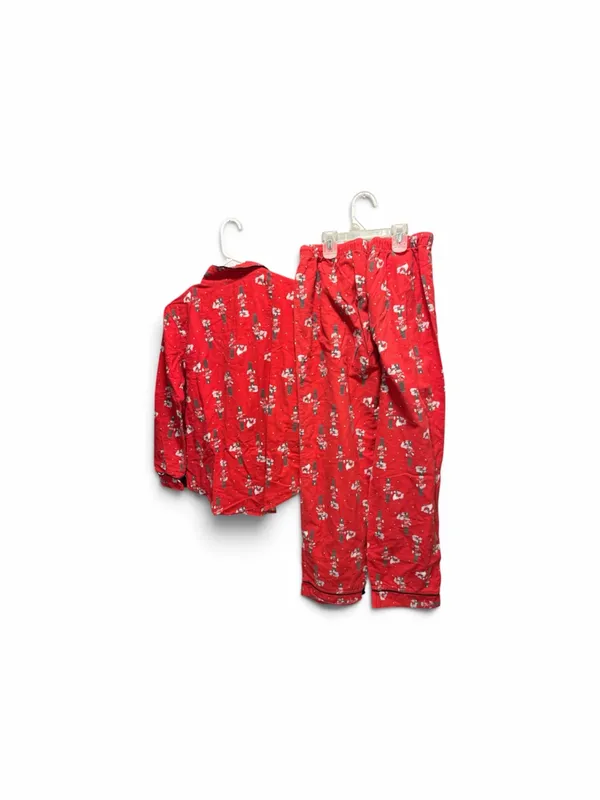 La Vie En Rose Womens Flannel Pajama Set Red Holiday Nutcracker PJs Size Small - Image 2
