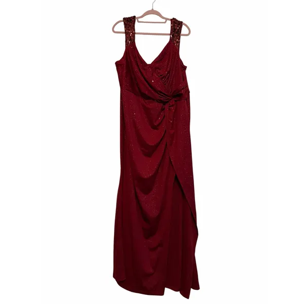 NWT EverPretty Red Sequin Formal Gown - Size 22 - Image 2