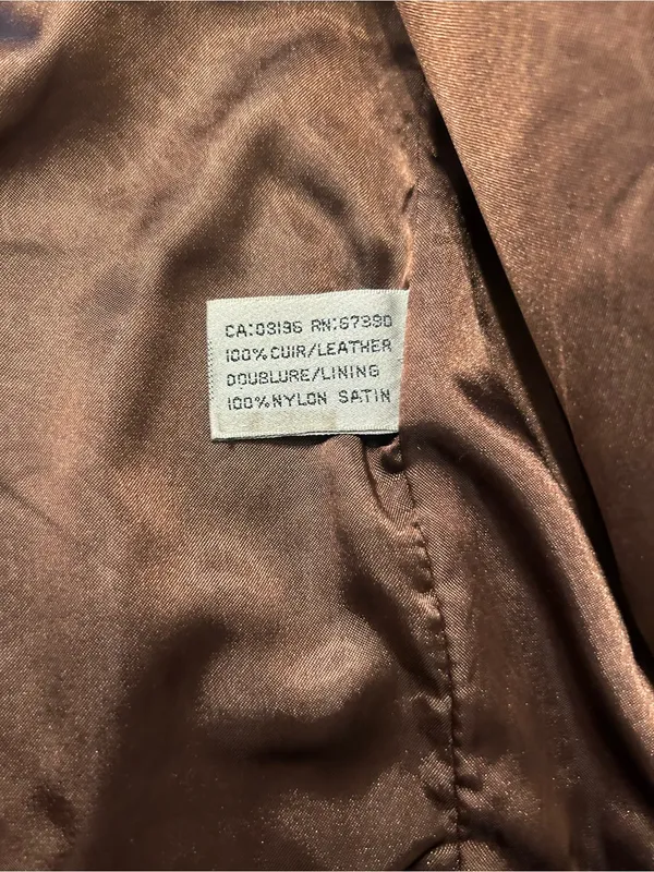 Vintage ADA 100% Leather Suede Patchwork Maxi Coat Avant Garde Brown Size S - Image 5