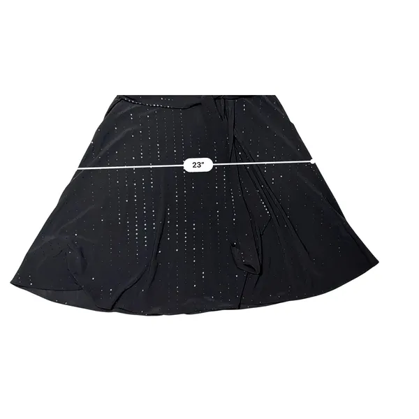 DKNY Faux Wrap A-Line Dress 8 Black Sparkle LBD Party‎ Holiday NWT $150 - Image 8