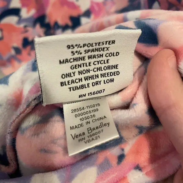 Vera Bradley Fleece Pajama Shirt - Long Sleeve‎ Rose Blush - Image 6