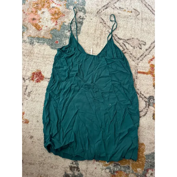 Unbranded Teal V-Neck Spaghetti Strap Mini Camisole Dress Medium - Image 4