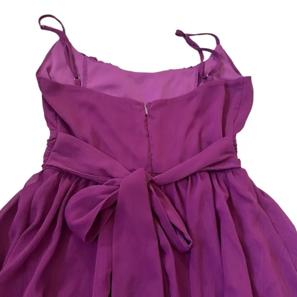 Lucy in the Sky Purple Chiffon Ruffle Mini Dress Size Small | 0126 - Image 2