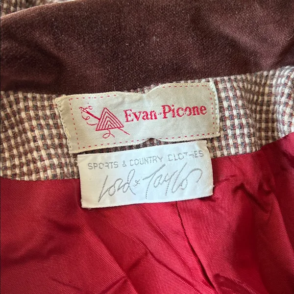 Vintage Evan Picone Lord & Taylor Wool Brown Blazer Jacket Approx 0-2 - Image 3