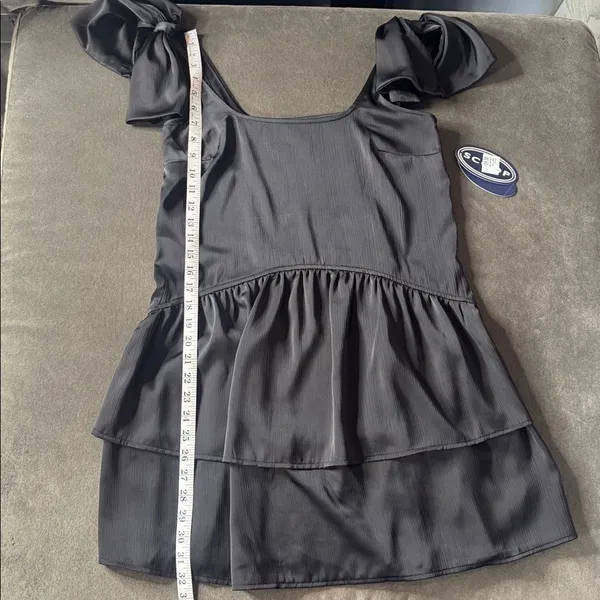 Women’s Black Scoop Bow Mini Dress Size XS 0-2 NEW - Image 8