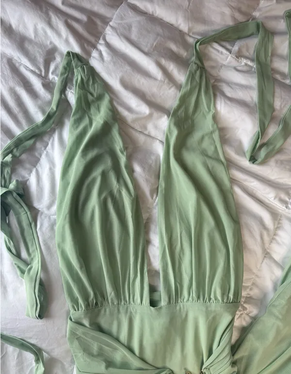 Hello Molly High Key Muse Mesh Maxi Dress in Seafoam Green XS - Image 8