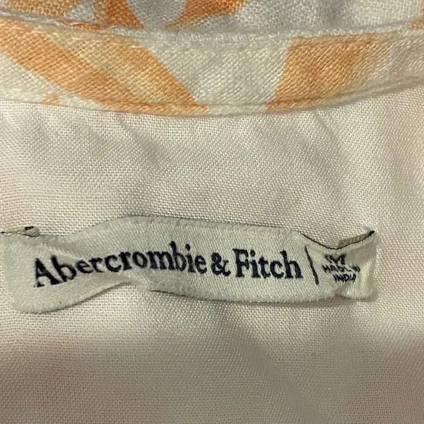Abercrombie & Fitch pale orange floral linen blend tie front sleeveless crop top - Image 5