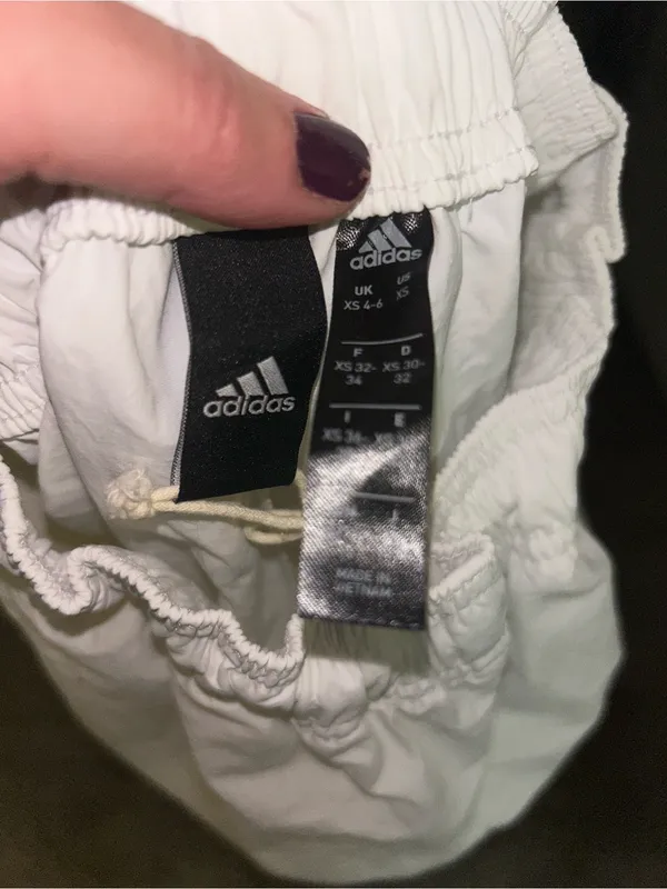 adidas White Track Joggers with Black Logo - Image 4