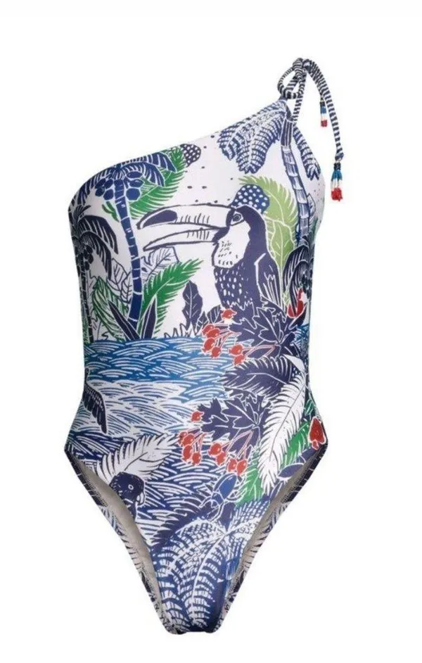 Farm Rio Tropical Print One Piece Swimsuit, Size XS - Image 2
