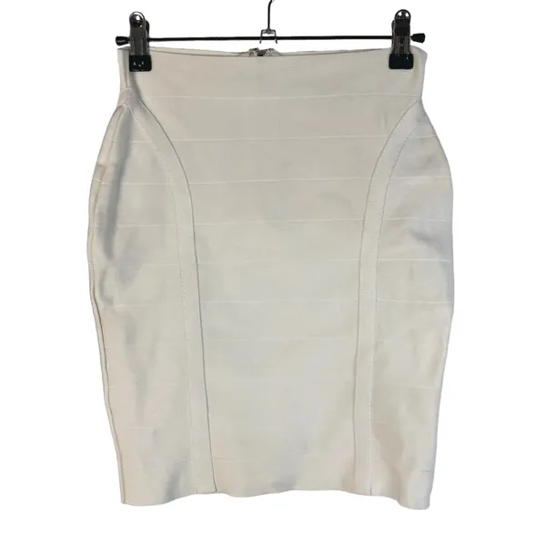 Guess White Mirage Zip Back Bandage Mini Skirt‎ S - Image 2