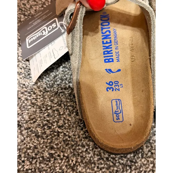 Birkenstock Arizona Soft Footbed Sandals Women's EU 36 US 5-5.5 Taupe Suede - Image 3