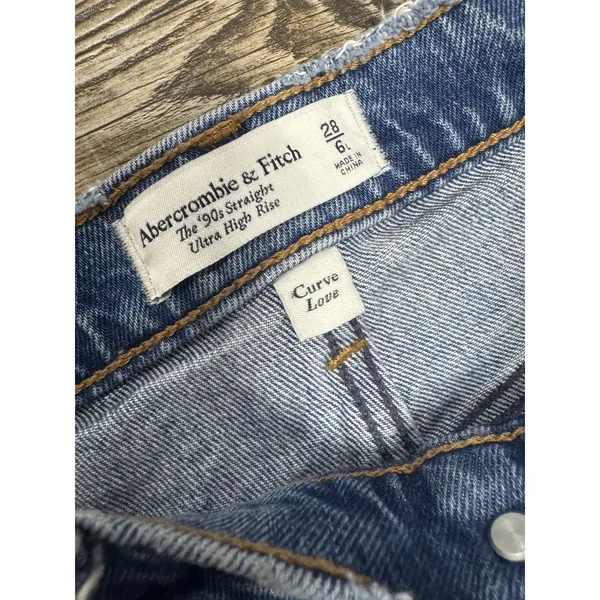 Abercrombie Jeans Women's Ultra SZ 28/6L High Rise Baggy 90s Straight Leg Jeans - Image 4