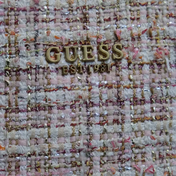 Guess Tweed Tote Women Pink Gold Coquette Small Crossbody Bag - Image 14