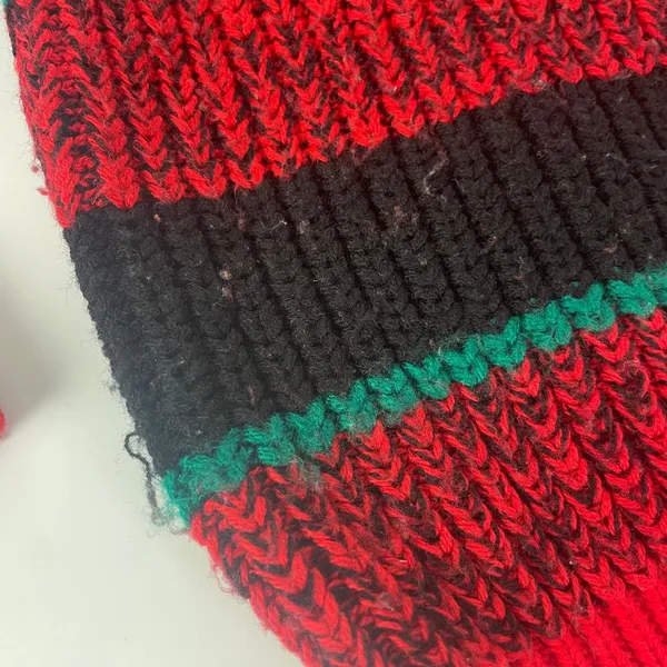 Vintage Striped Sweater Pullover Red Black Green Retro Hong Kong Bright Colorful - Image 11