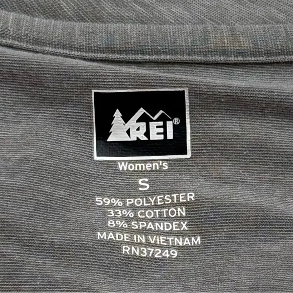 REI Grey V-Neck Blouse Camping Hiking Outdoors‎ Athletic Comfort Stretch S - Image 7