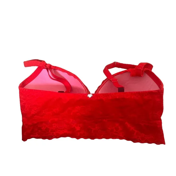 Victoria's Secret PINK Red Lace Push Up Bralette Size SD-DD - Image 6