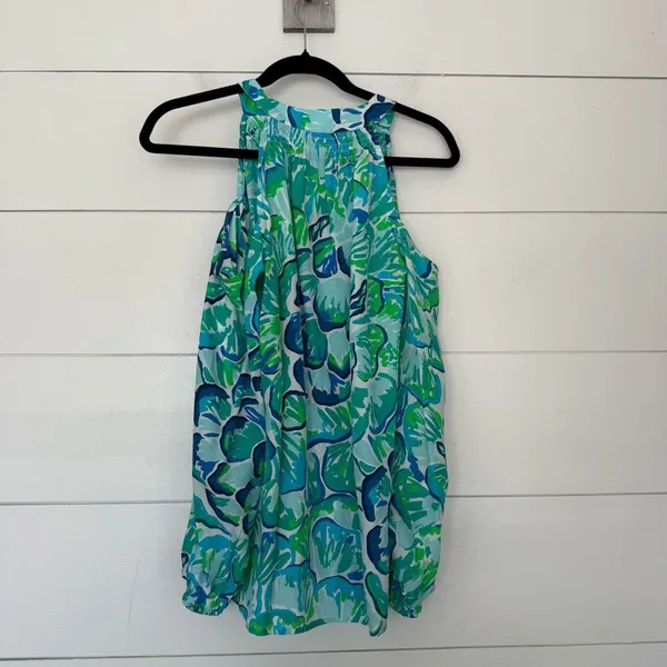 Lilly Pulitzer Women’s Small Sunny Elsa Cold Shoulder Silk Blouse - Image 6