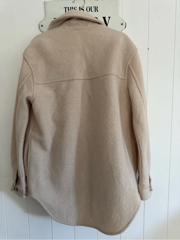 Wilfred Free XS Beige Teddy Shacket with Chest Pockets - Image 6