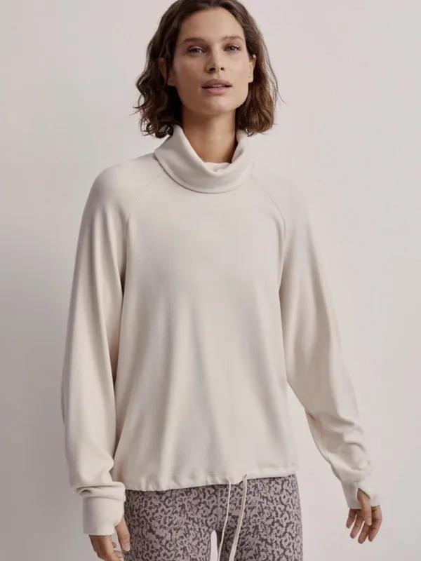 Varley Portland High Neck Midlayer Sweater Top Ivory Cream Womens Size XXS - Image 3