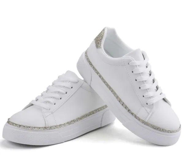 SheIn White Platform Lace Up Fashion Sneakers - Image 2