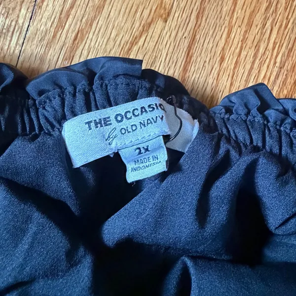 Old Navy The Occasion Bubble Skirt 2X Navy Blue Drawstring Waist Mini dress - Image 2