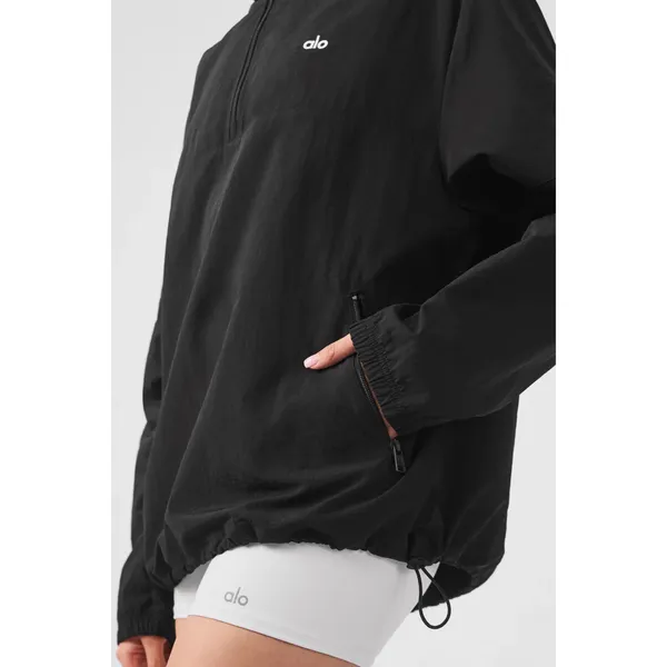 Alo Yoga Light Weight Takeaway Track Pullover Black M - Image 3