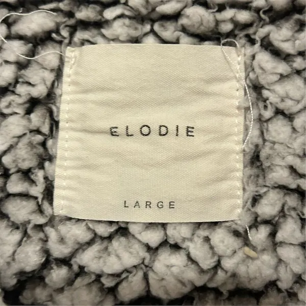 Elodie Women's Gray Sherpa Fleece 1/4 Zip Pullover‎ Jacket L - Image 8