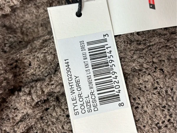 Honor the Gift Tie-Back Taupe Gray Maxi Dress Long Flared‎ Sleeves Size L NEW - Image 15