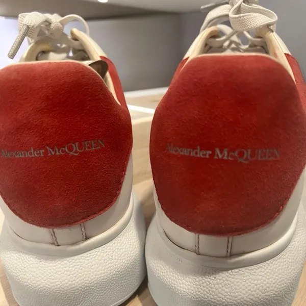 Alexander McQueen Platform Sneakers in White and Red Size 8 - Image 5