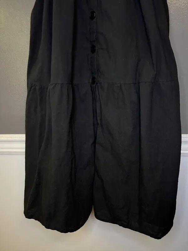 Urban Outfitters Dress Womens Medium Black Button Front Midi Sundress Sweetheart - Image 4