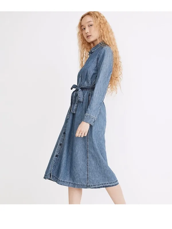 Madewell Wareham Wash Tie-Waist Shirtdress: TENCEL Denim Edition - Image 2