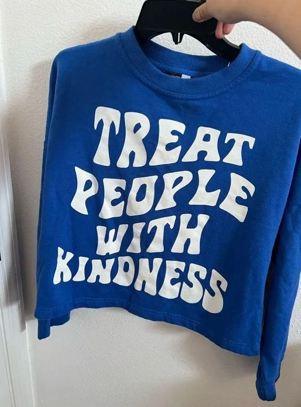 Treat People With Kindness blue sweatshirt - Image 4