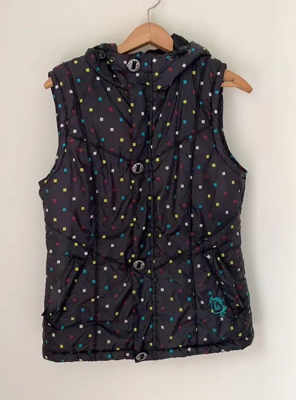 Burton Sly Puff Vest Black Polka Dot Size Medium - Image 2