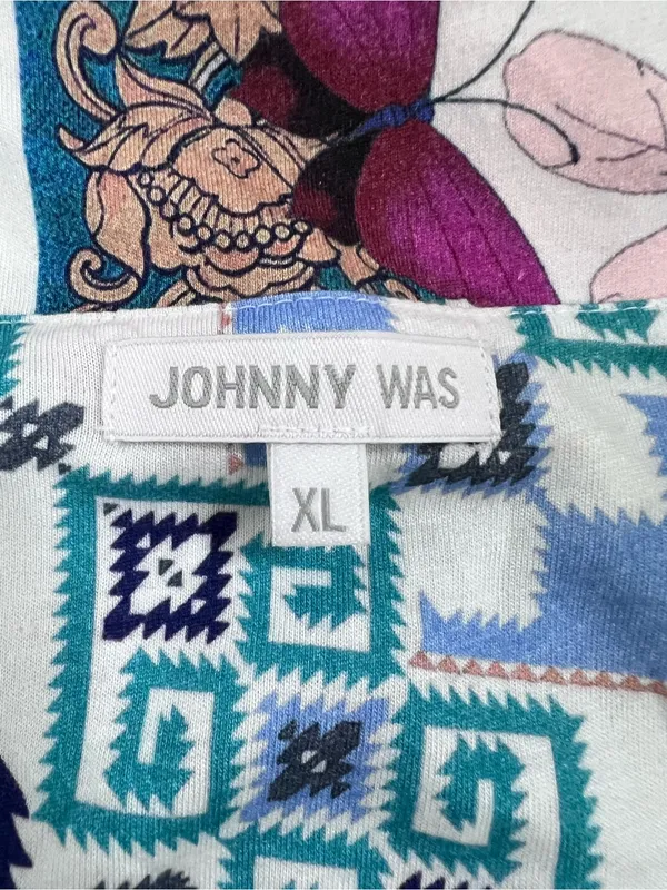 Johnny Was Patchwork mixed media Floral 2 piece pajama set XL button up top - Image 2