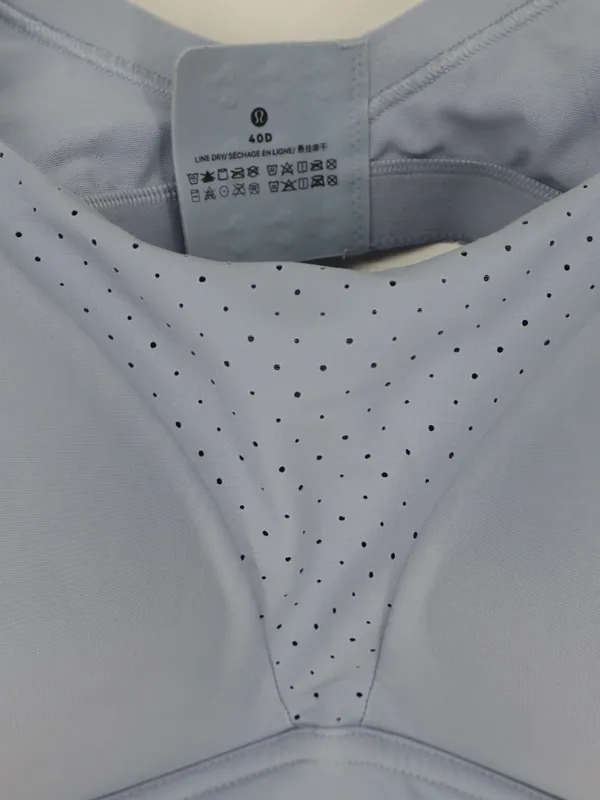 lululemon Run Times Bra 40D High Support Blue Perforated Sports Running Wireless - Image 5