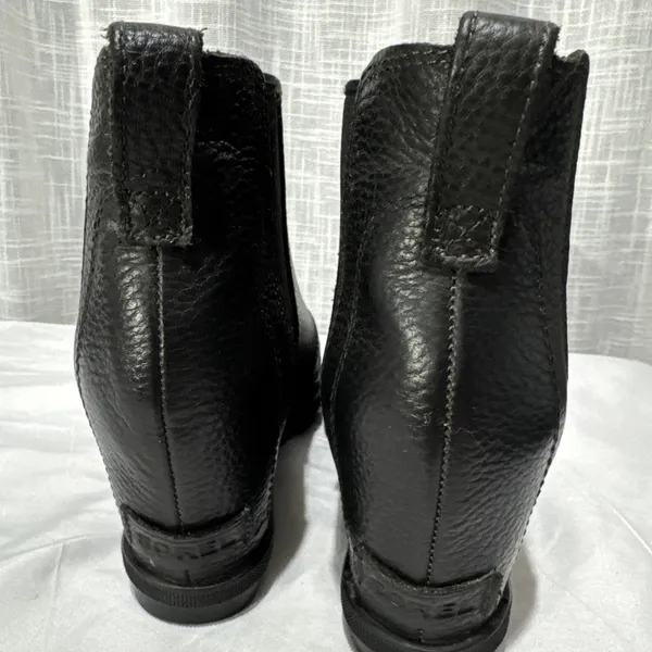 SOREL Boots Womens Sz 10 Black Joan of Arctic Wedge II Chelsea Ankle Pull On - Image 3