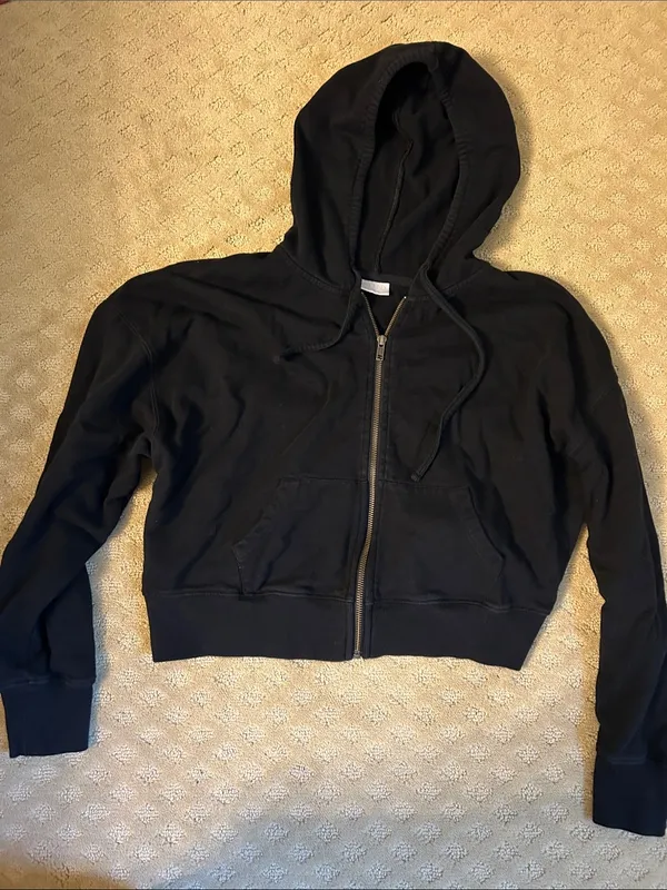 Abound Black Zip Front Pullover Hoodie - Image 2