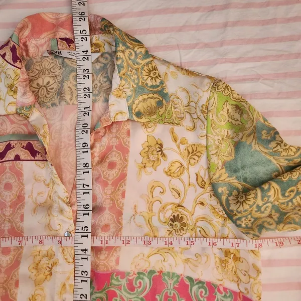 ZARA Colorful Patterned Women’s Button-Up Shirt Romántic Size S - Image 5