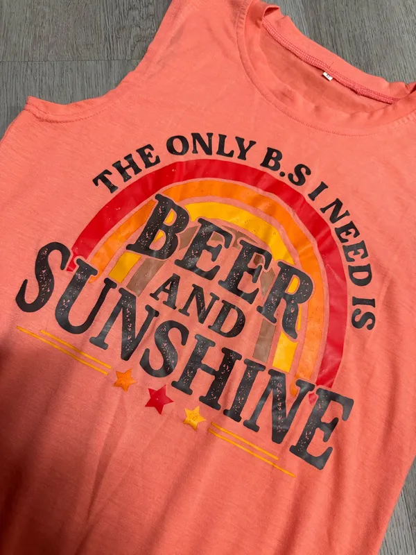 Beer and sunshine tank top Orange - Image 3