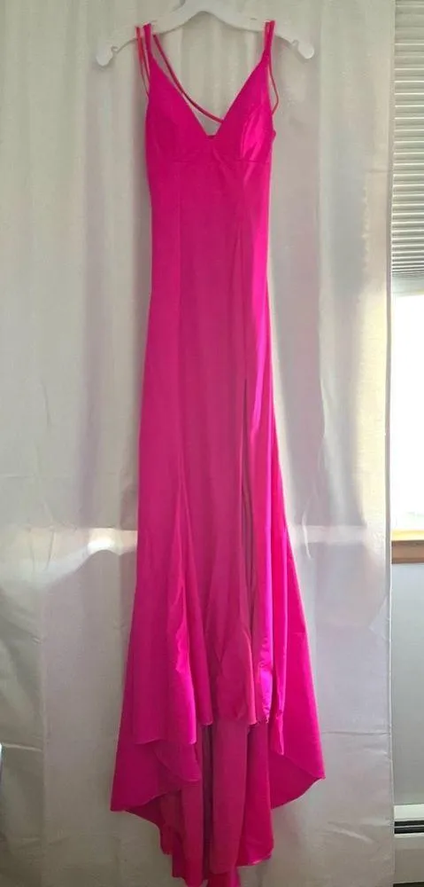 Dave and Johnny Hot Pink Prom Dress - Image 2