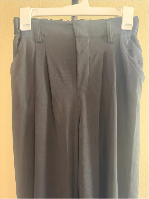 Size XS (Tall) Halara High Waisted Plicated Side Pocket Wide Leg Waffle Pants - Image 5